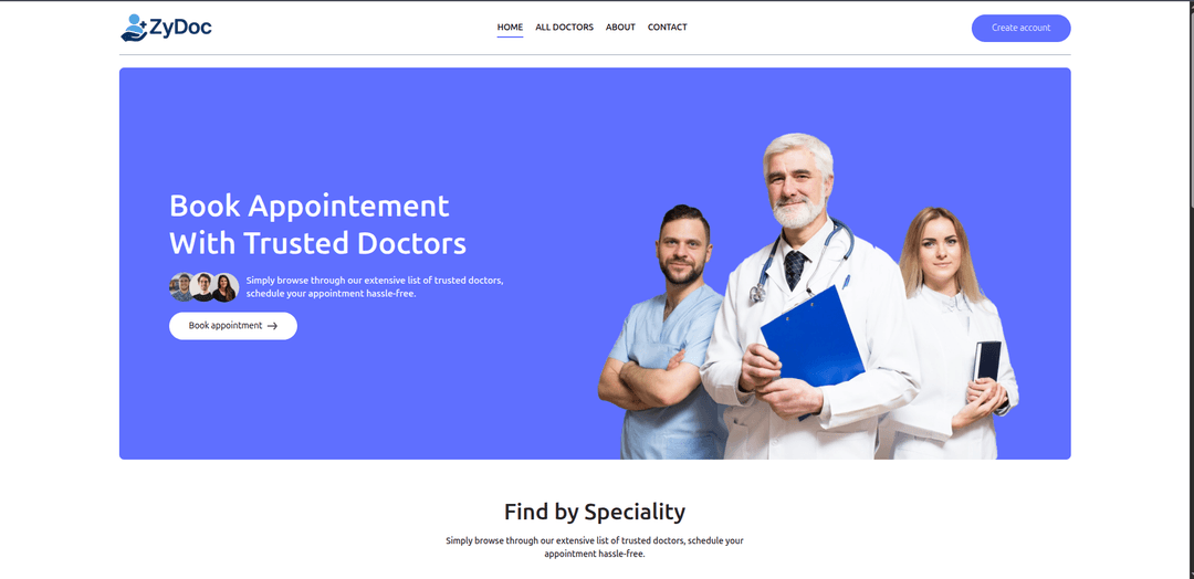 Zydoc: Online Doctor Appointment Booking App